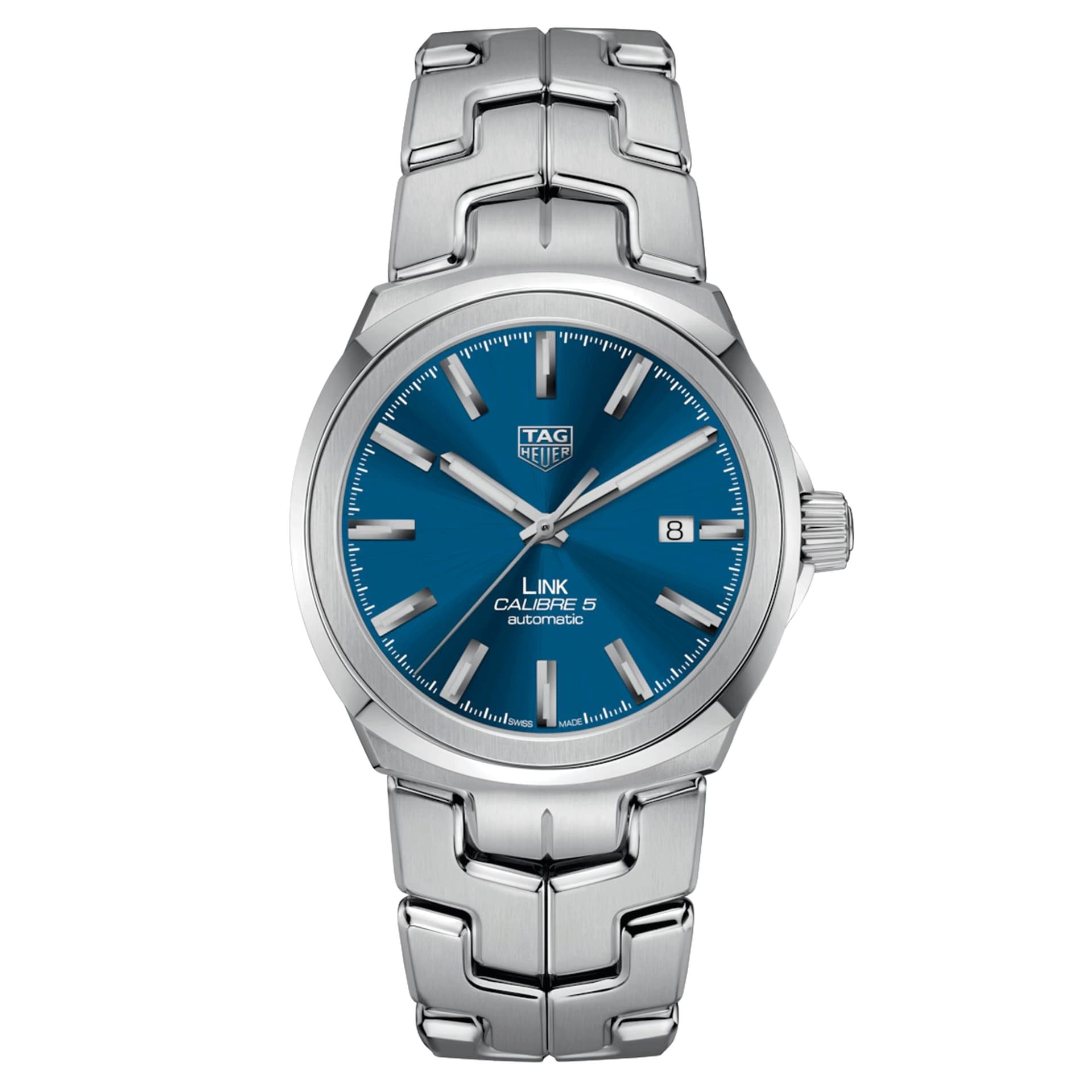 TAG Heuer Montre TAG Heuer Link Calibre 5 cadran bleu bracelet acier 41 mm