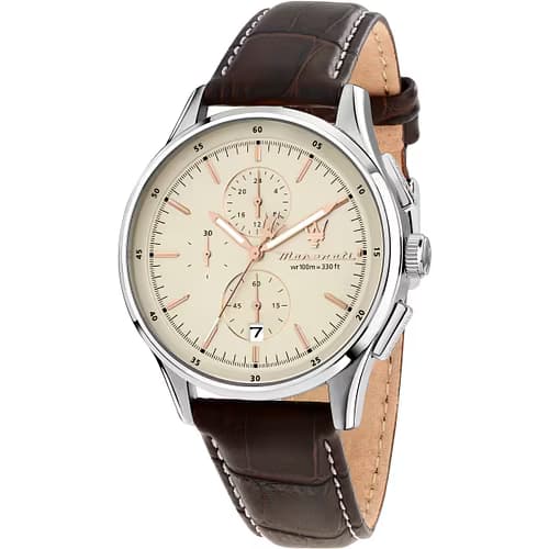Maserati Montre Homme Maserati Cuir véritable Marron R8871624010