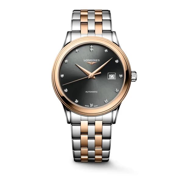 Longines Montre Longines Flagship classic 40 mm Automatique Cadran Sunray anthracite Bracelet Acier