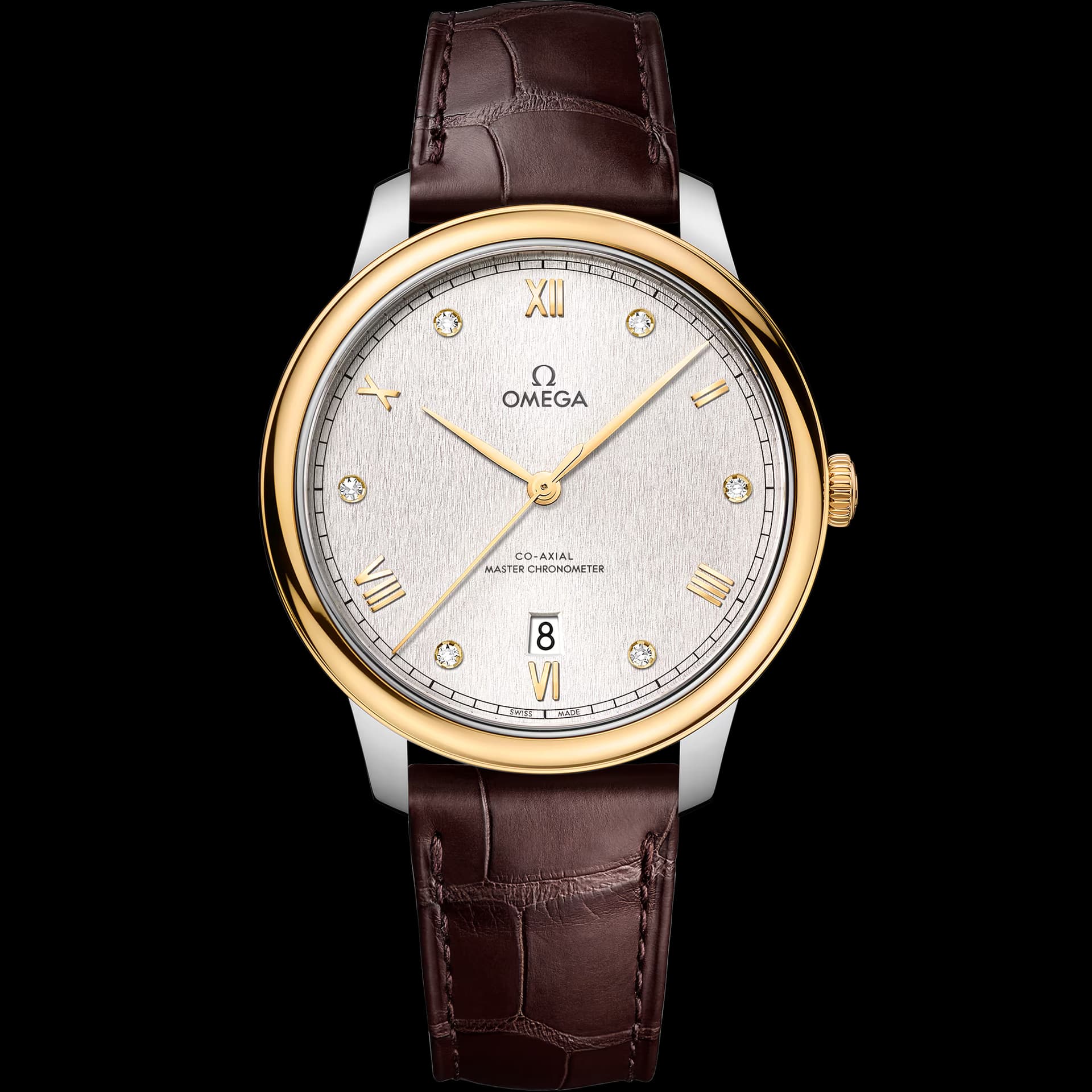 Omega De Ville 40 mm, acier - or jaune sur bracelet en cuir