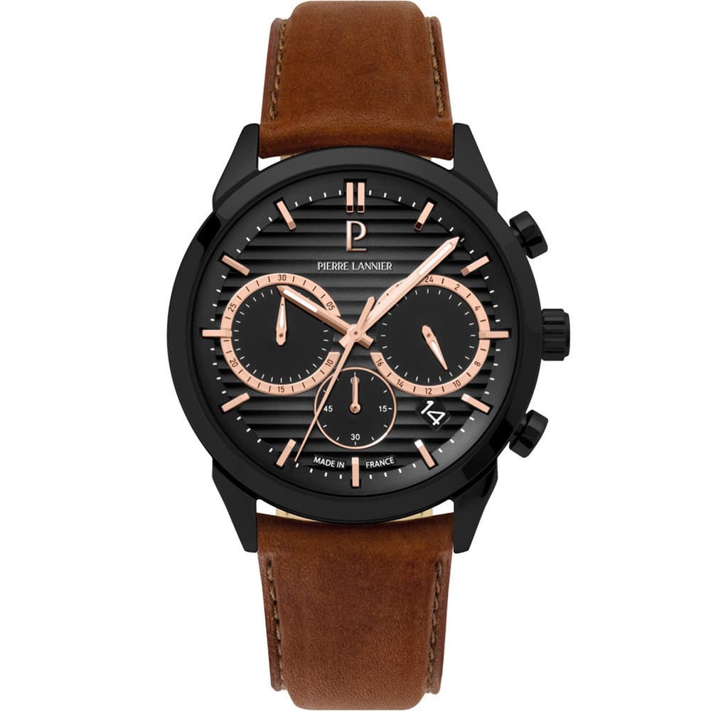 Pierre Lannier Montre Pierre Lannier Collection Monarck en Cuir Marron