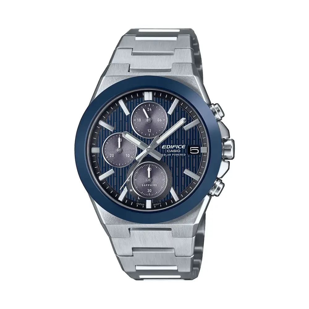 Casio Edifice — cadran bleu solaire