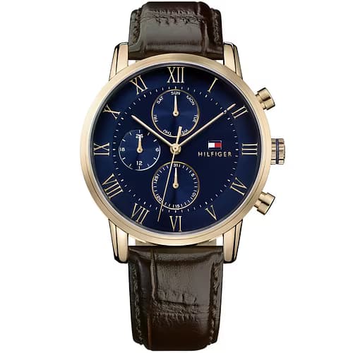 Tommy Hilfiger Montre Homme TOMMY HILFIGER en Cuir Marron Etanche