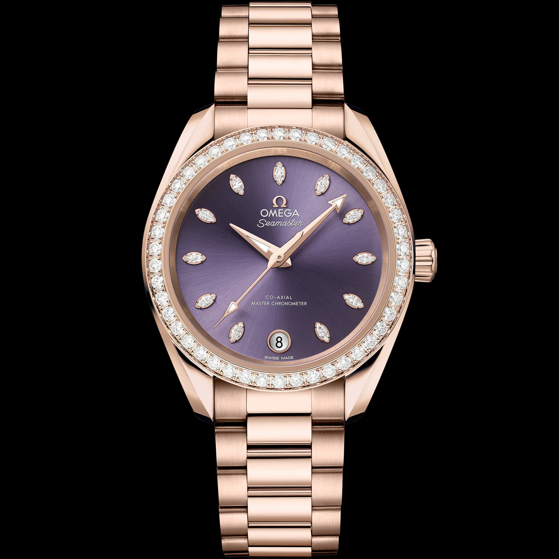 Omega Aqua Terra 34 mm — or Sedna rose