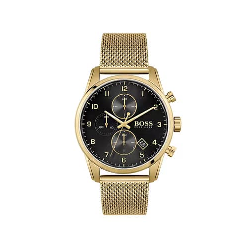 Hugo Boss Montre Homme BOSS BLACK SPORT LUX en Acier Jaune Etanche