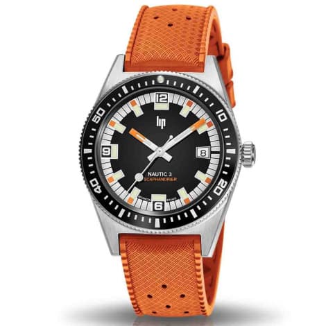 Lip Montre Lip Nautic 3 Scaphandrier 670098- Homme - cadran Noir- 39 mm - Acier inoxydable