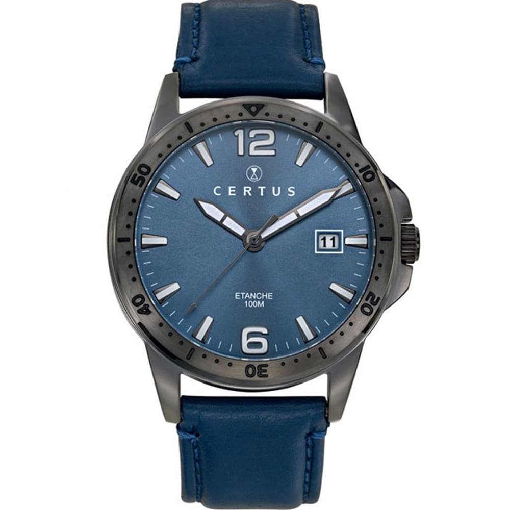 Certus Montre Certus en Cuir Bleu