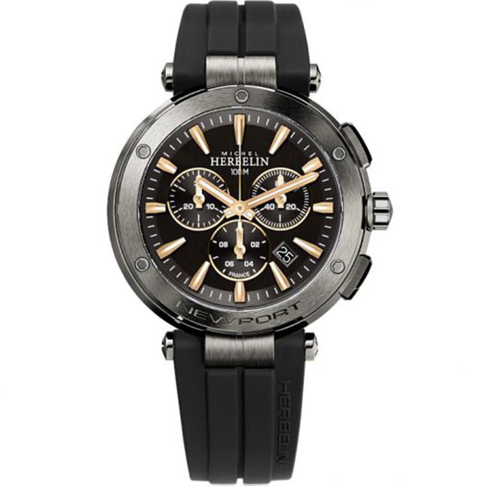 Michel Herbelin Montre Herbelin en Caoutchouc Noir