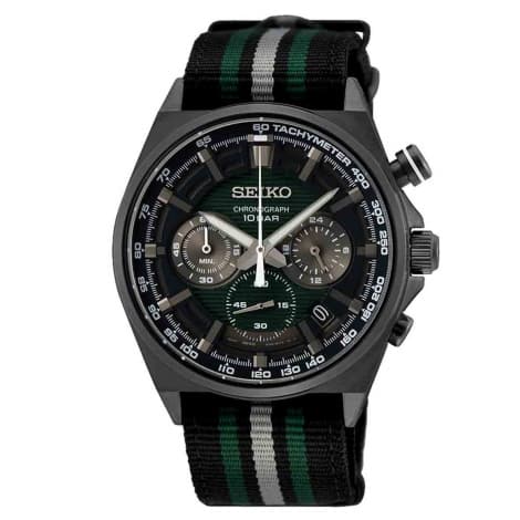 Seiko Sport Quartz Chronographe — cadran noir