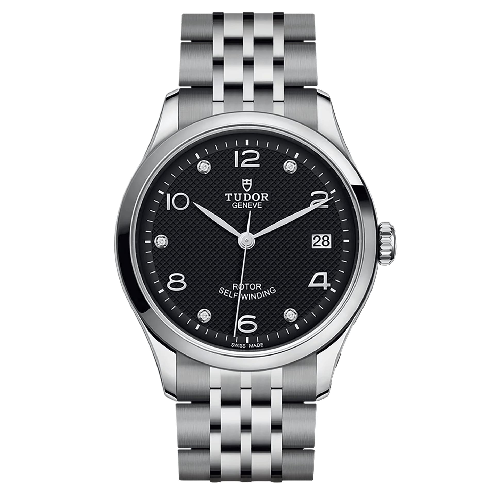 Tudor Montre Tudor 1926 automatique index diamants cadran noir bracelet acier 36 mm