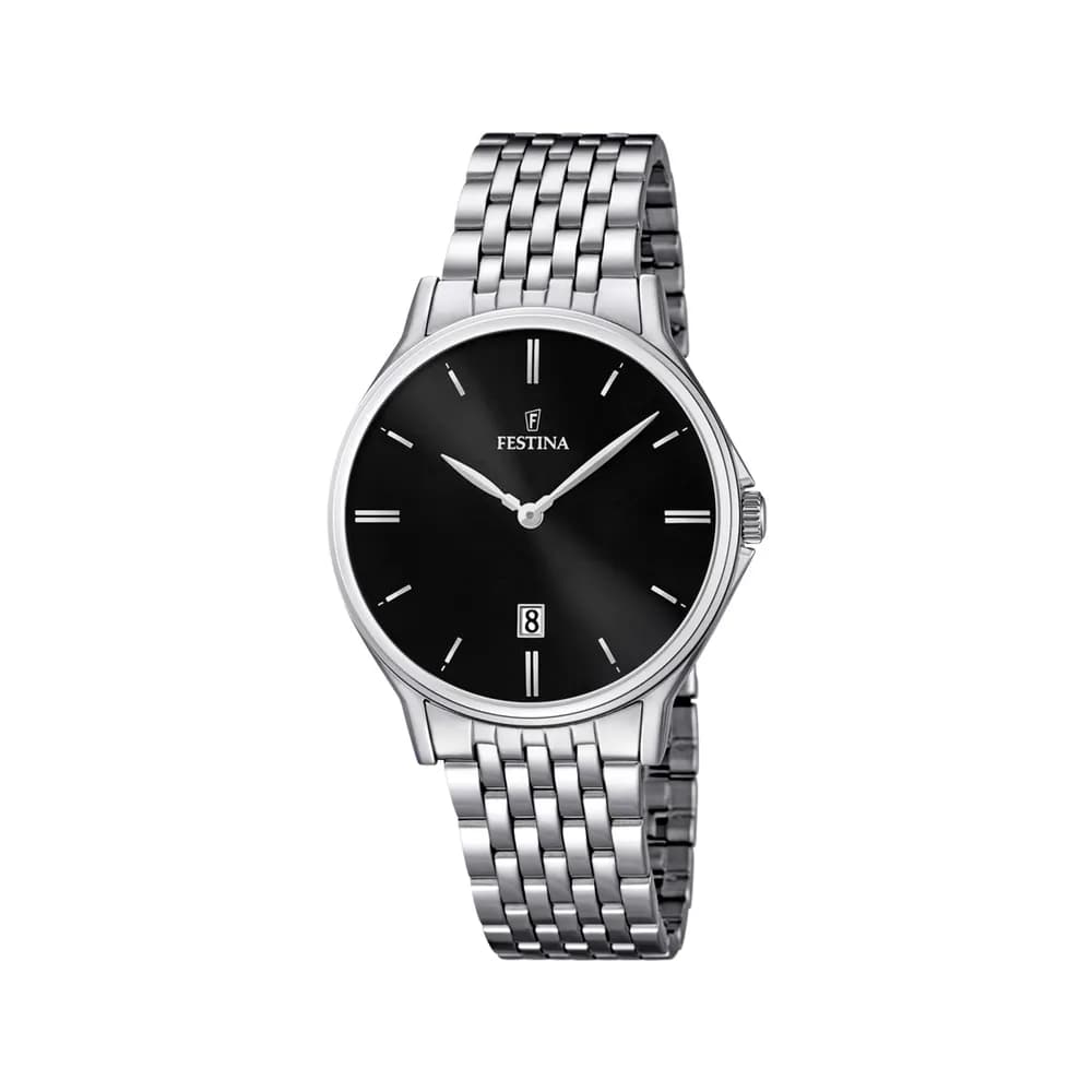 Festina F16744/4 Montre Homme Festina en Acier Gris Cadran Noir