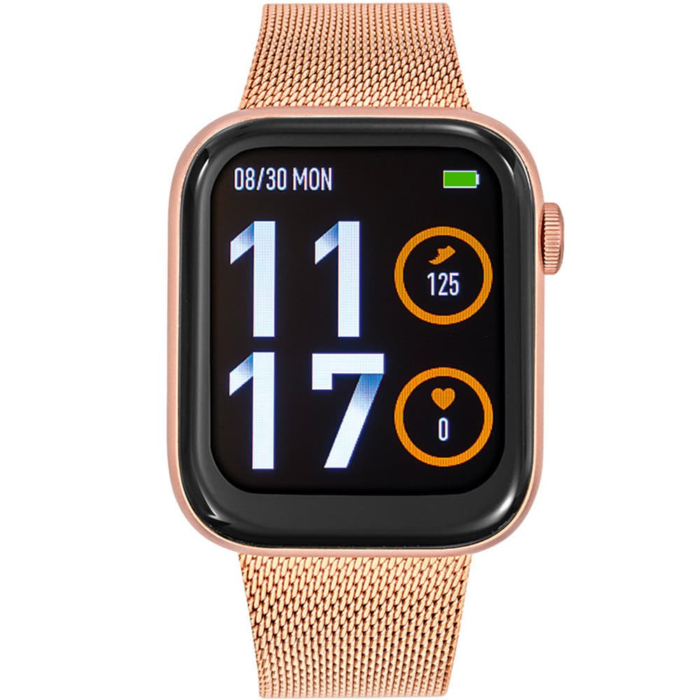 Tekday Montre Connectée Tekday en Acier et PVD Doré Rose