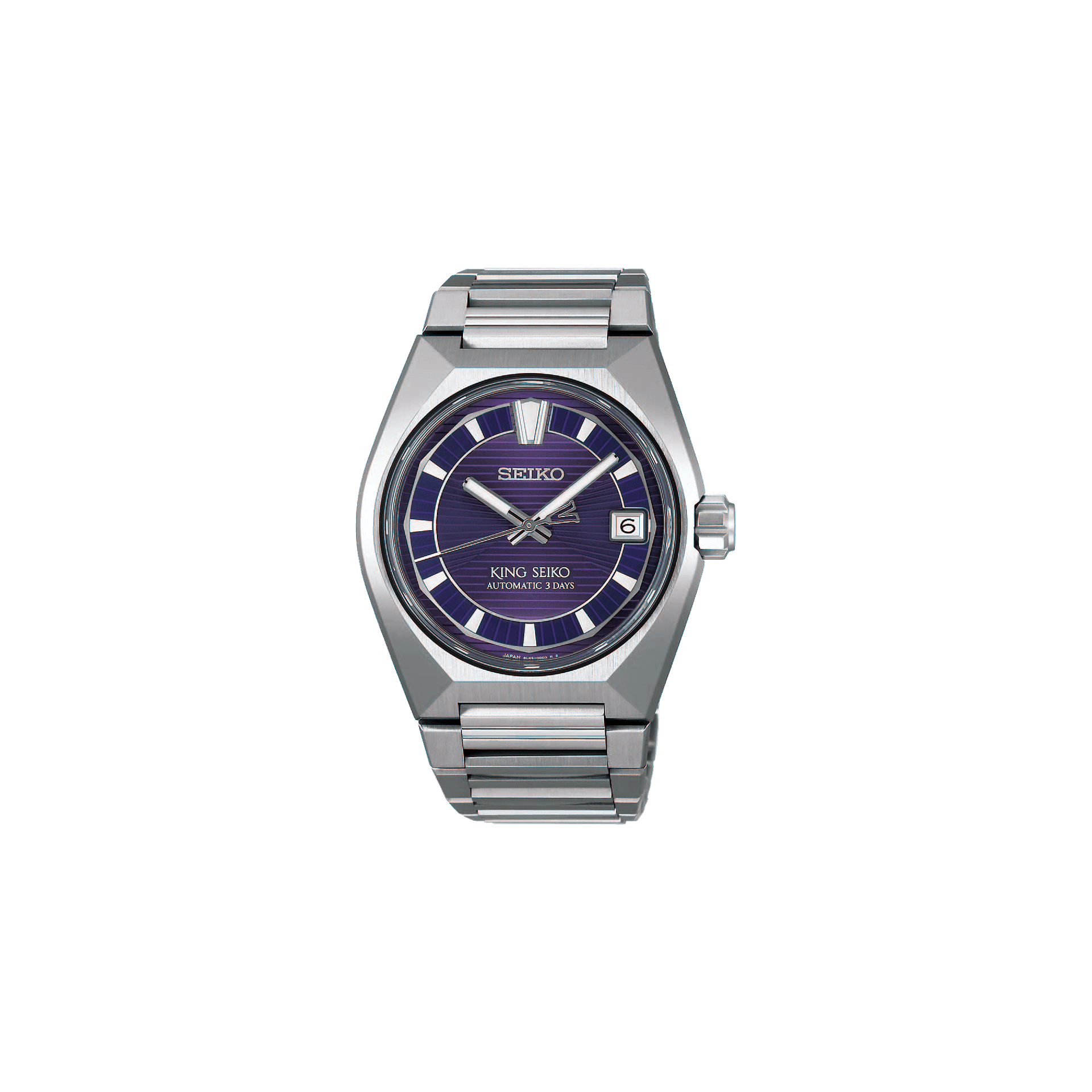 King Seiko VANAC — cadran violet bracelet titane