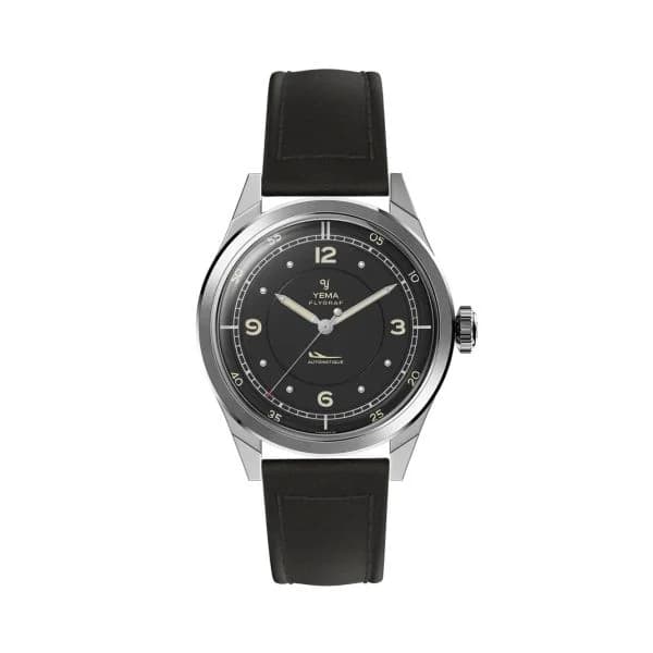 Yema Montre Yema Flygraf Pilot Cadran Noir Bracelet Cuir