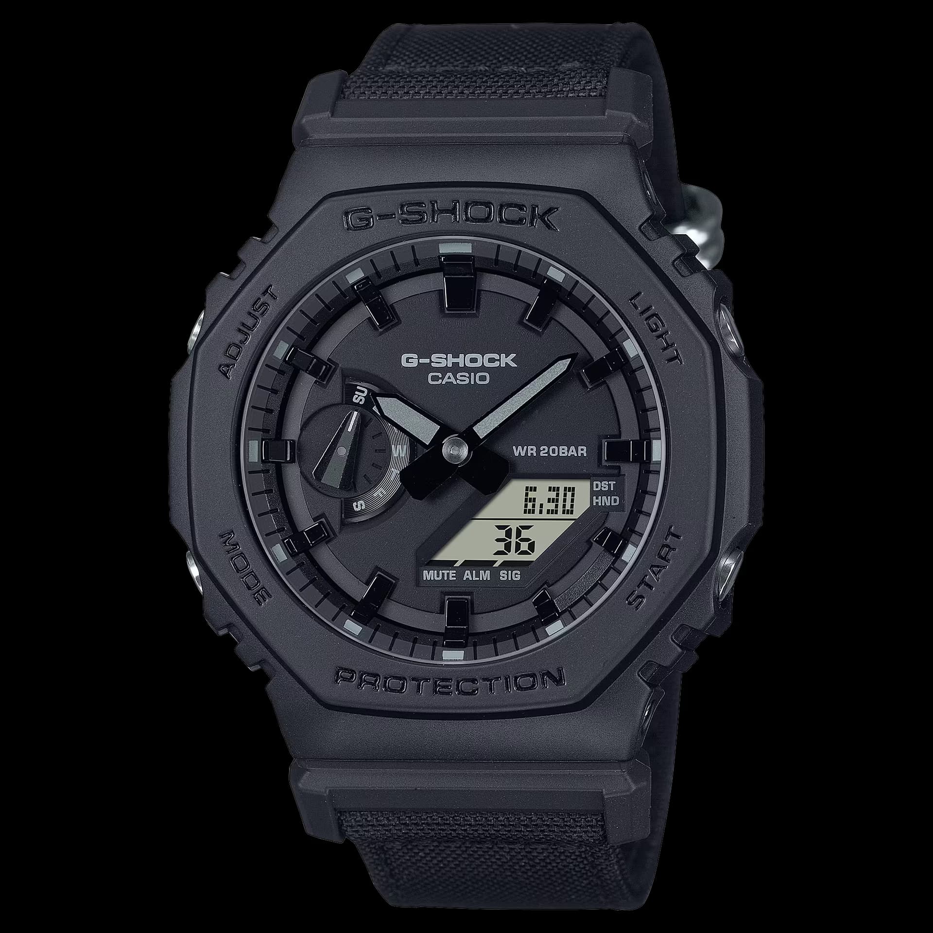Casio GA-2100 Series — boîtier octogonal noir
