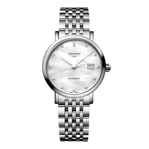 Longines Montre Longines elegant collection 29 mm Automatique Cadran Nacre blanche Bracelet Acier