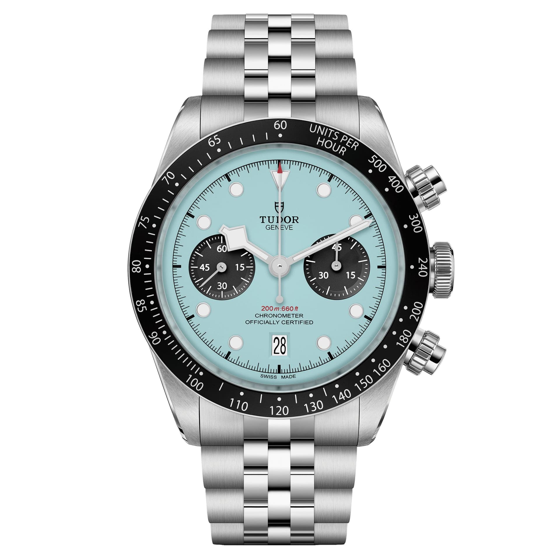 Tudor Montre Tudor Black Bay Chrono "Flamingo Blue" automatique cadran bleu bracelet acier 41 mm