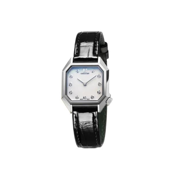 March LA.B Montre March LA.B Lady Mansart Electrique Nacre Acier Alligator Noir