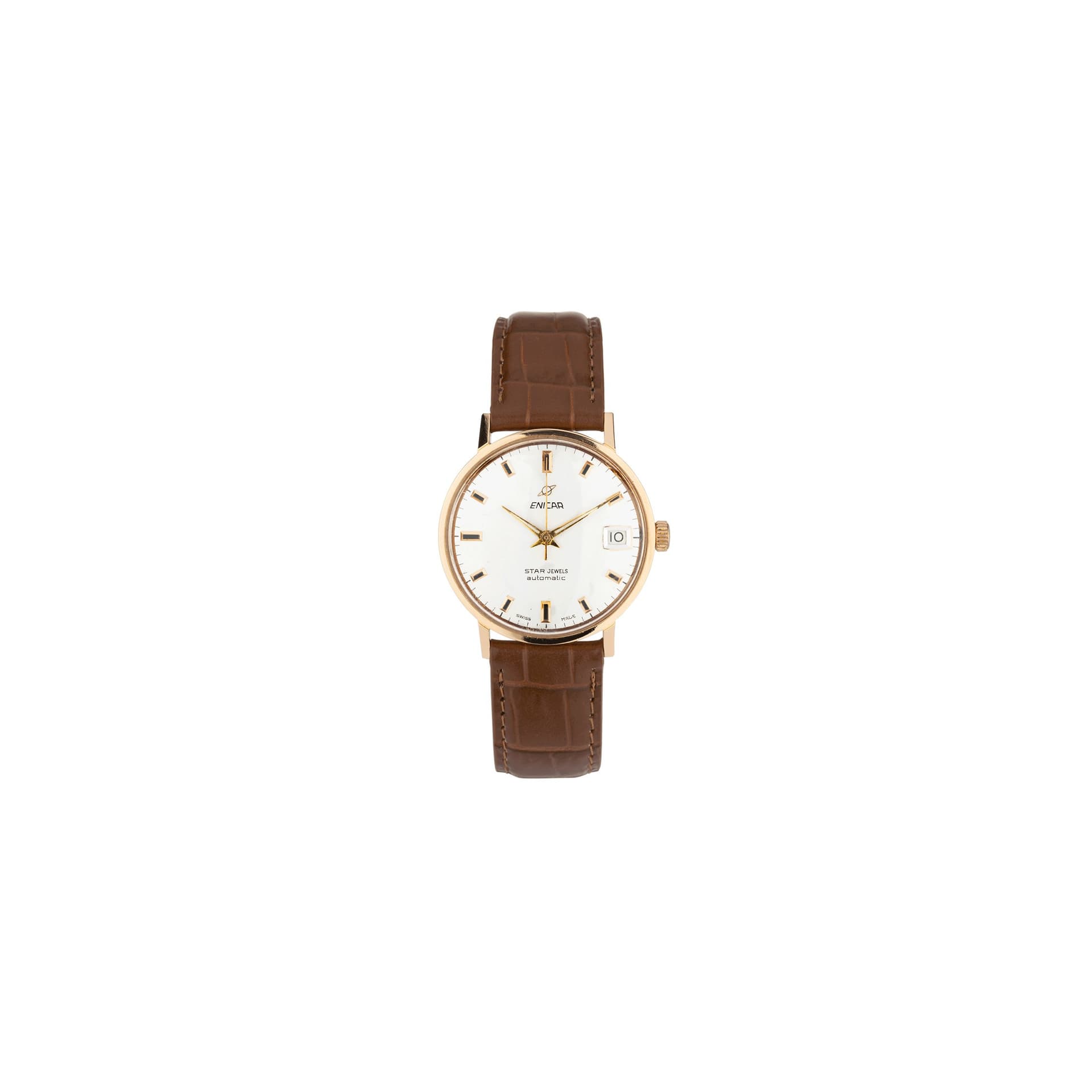Enicar Montre Enicar automatique or rose 750 millièmes 1960s 34 mm