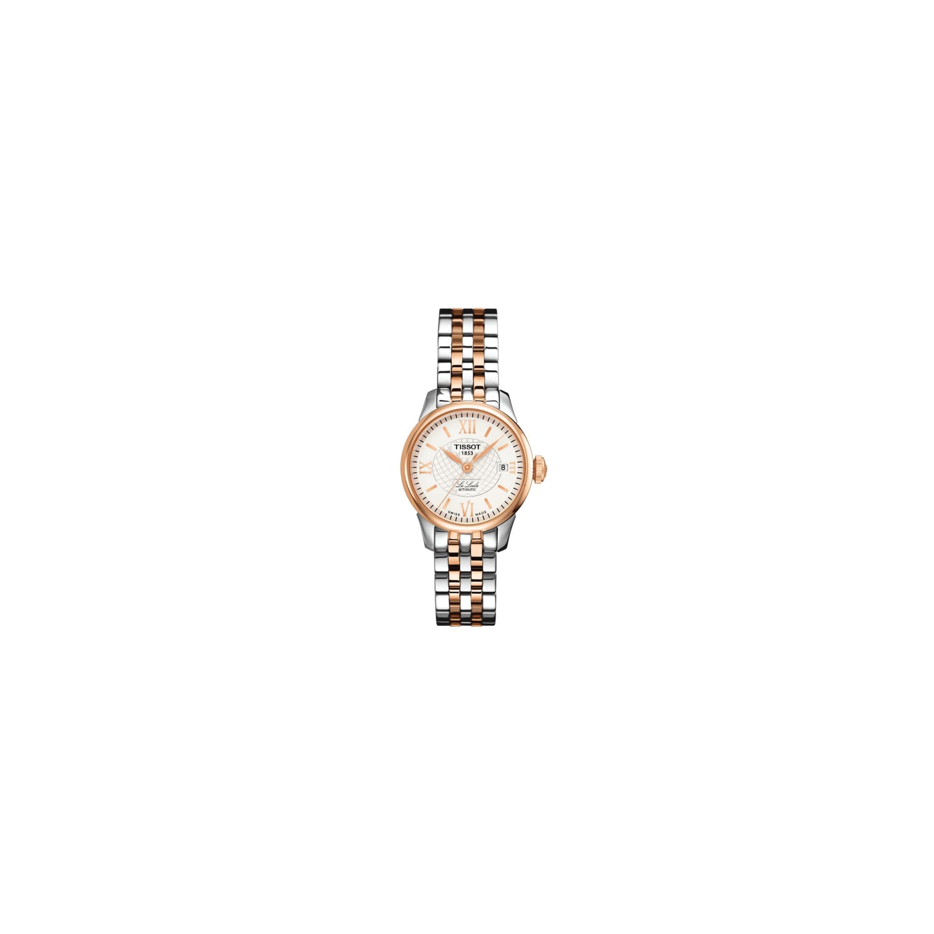Tissot Montre Tissot T-Classic le Locle Automatic Lady cadran argent bracelet acier bicolore 25,3 mm