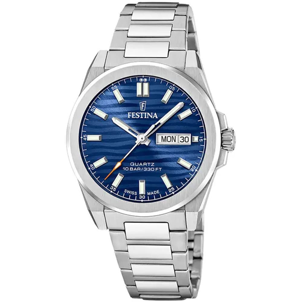 Festina Swiss Made Montre Festina en Acier Argenté
