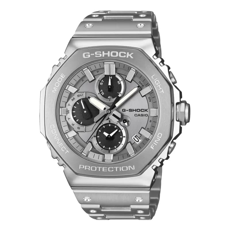Casio G-Shock B2100 Silver — boîtier octogonal acier