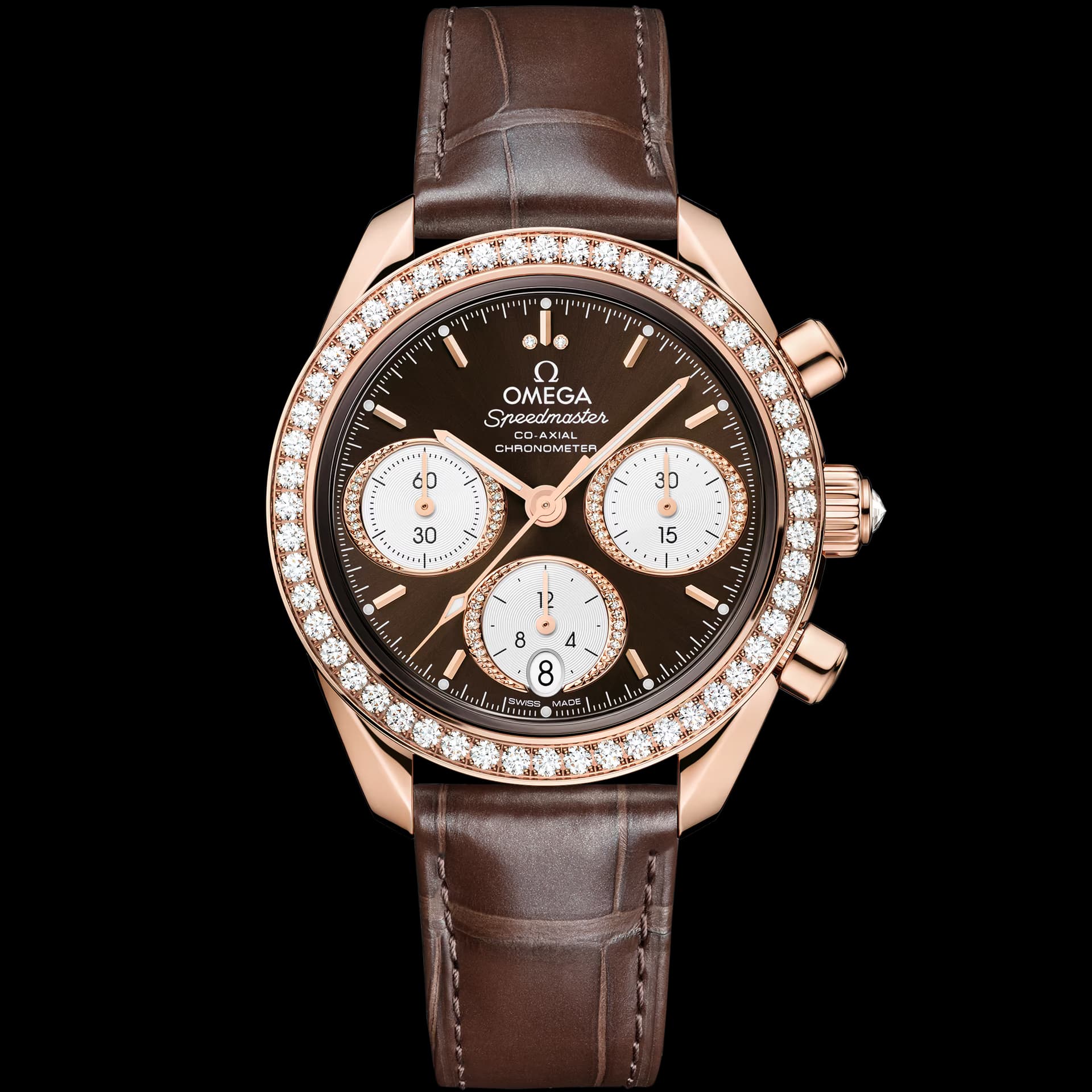 Omega Speedmaster 38 mm, or Sedna™ sur alligator