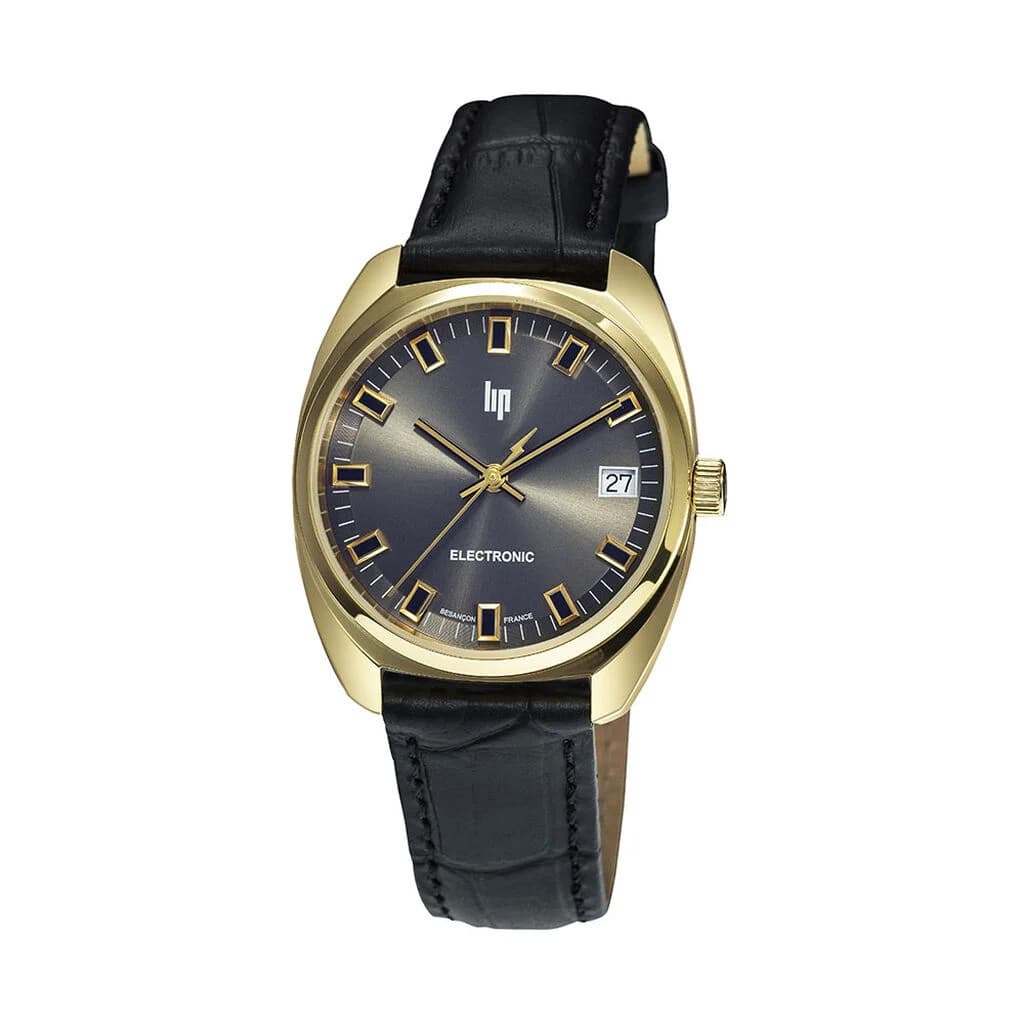 Lip Montre Lip Général de Gaulle Classique 671878- Homme - cadran Argent- 35 mm - Acier PVD Doré