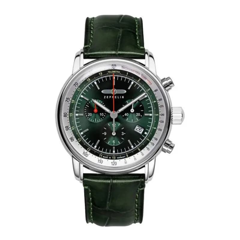 Zeppelin Montre Zeppelin Collection Marine en Cuir Vert