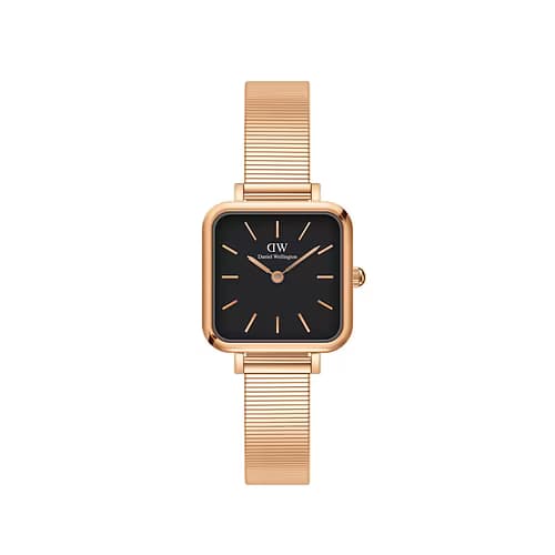 Daniel Wellington Montre Femme Daniel Wellington Quadro Studio Cadran Noir Acier Rose