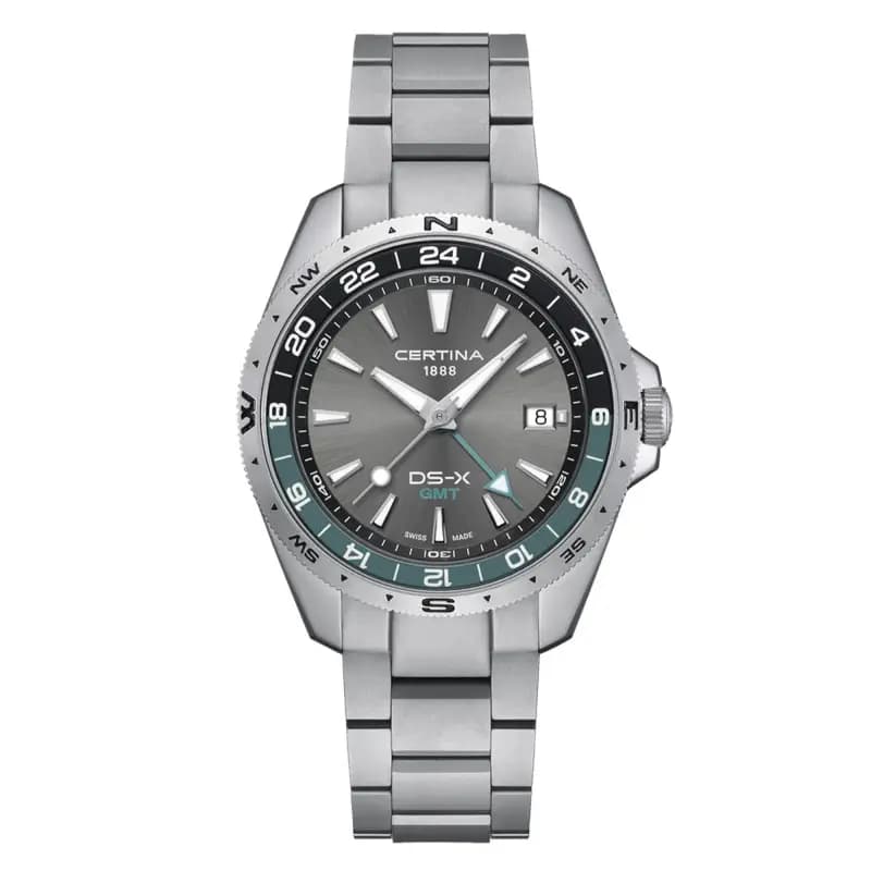 Certina Montre Certina DS-X GMT Cadran Gris Bracelet Acier inoxydable