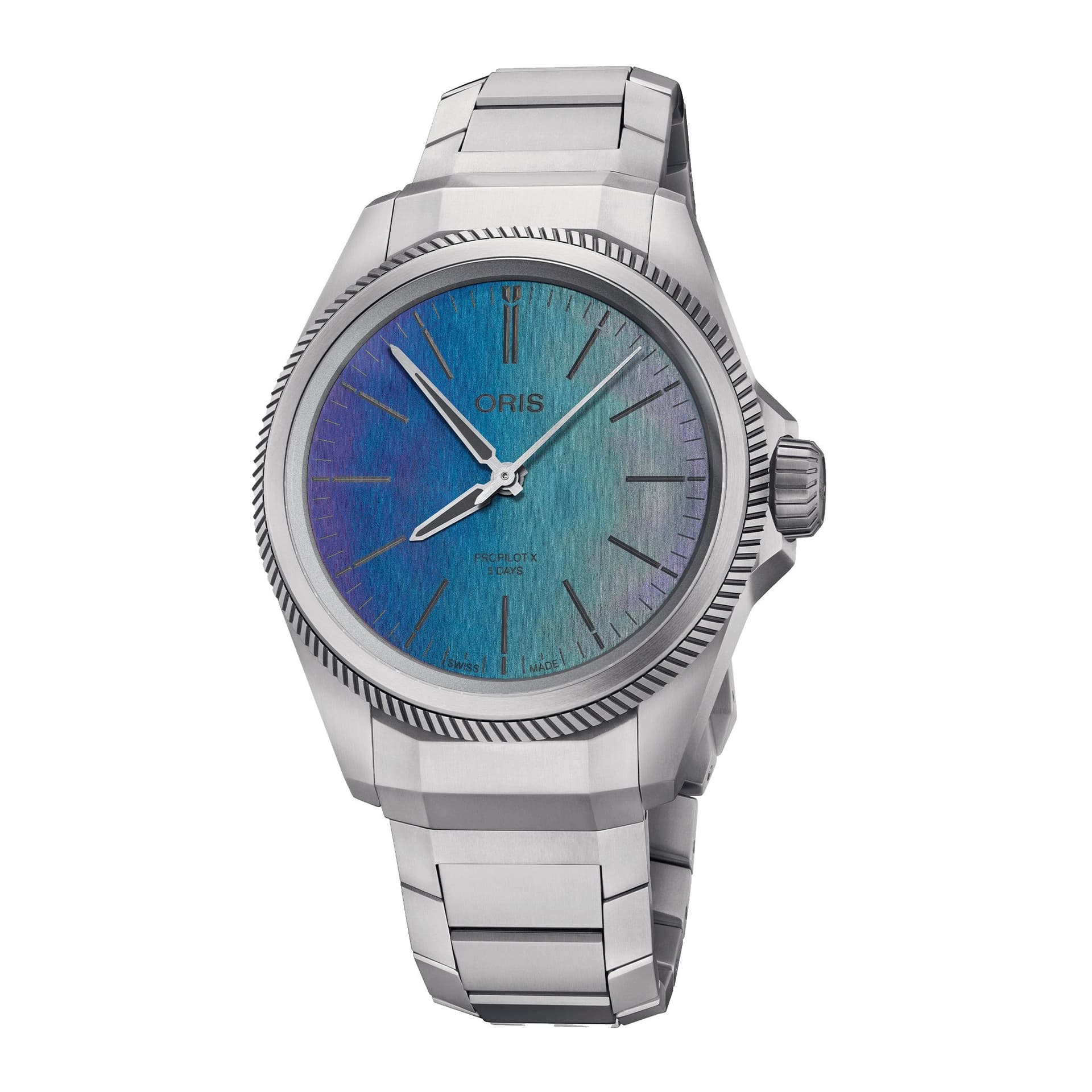 Oris Montre Oris ProPilot X Calibre 400 Titane automatique cadran multicolore bracelet titane 39 mm