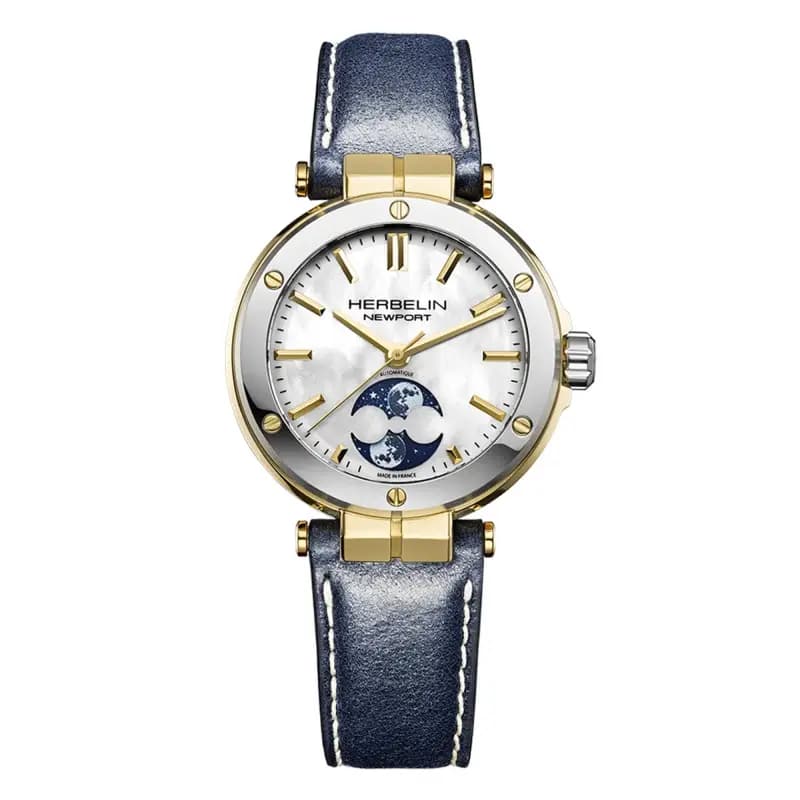 Michel Herbelin Montre Herbelin Newport Auto Phase de Lune Femme Automatique Phase de Lune - 2879T1N19BL