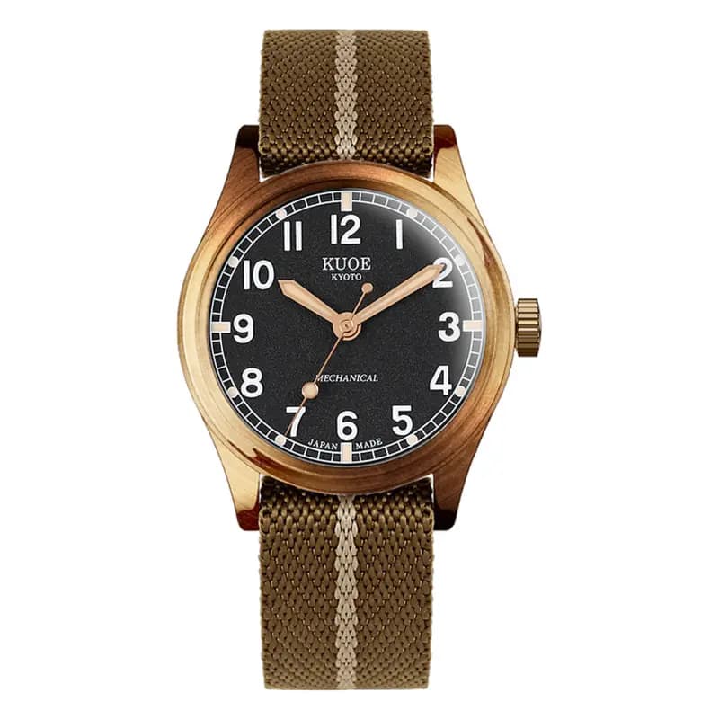 Kuoe Kyoto Montre Old Smith 90-002 Bronze Case Black Dial No-Date