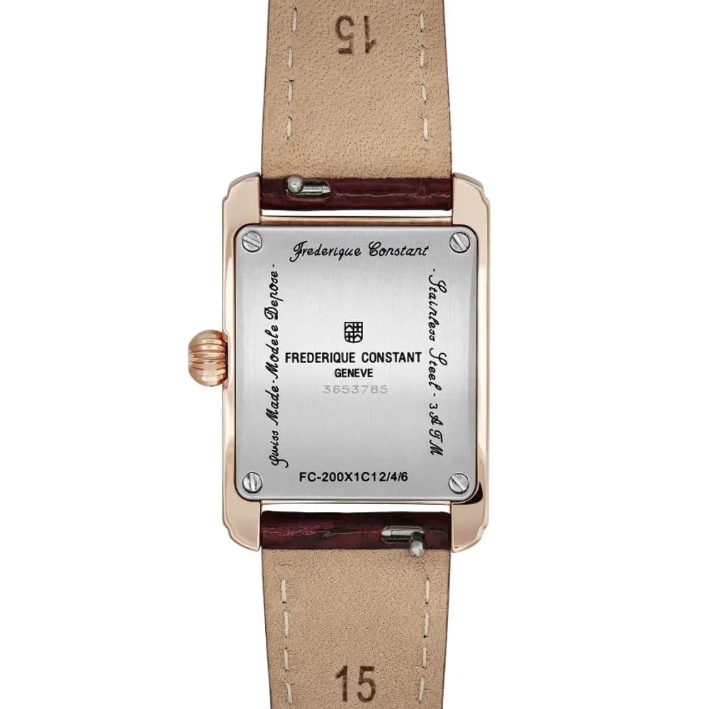 Frédérique Constant Montre Frédérique Constant Classics Carrée Ladies Quartz Cadran Blanc Bracelet Cuir - FC-200MC24