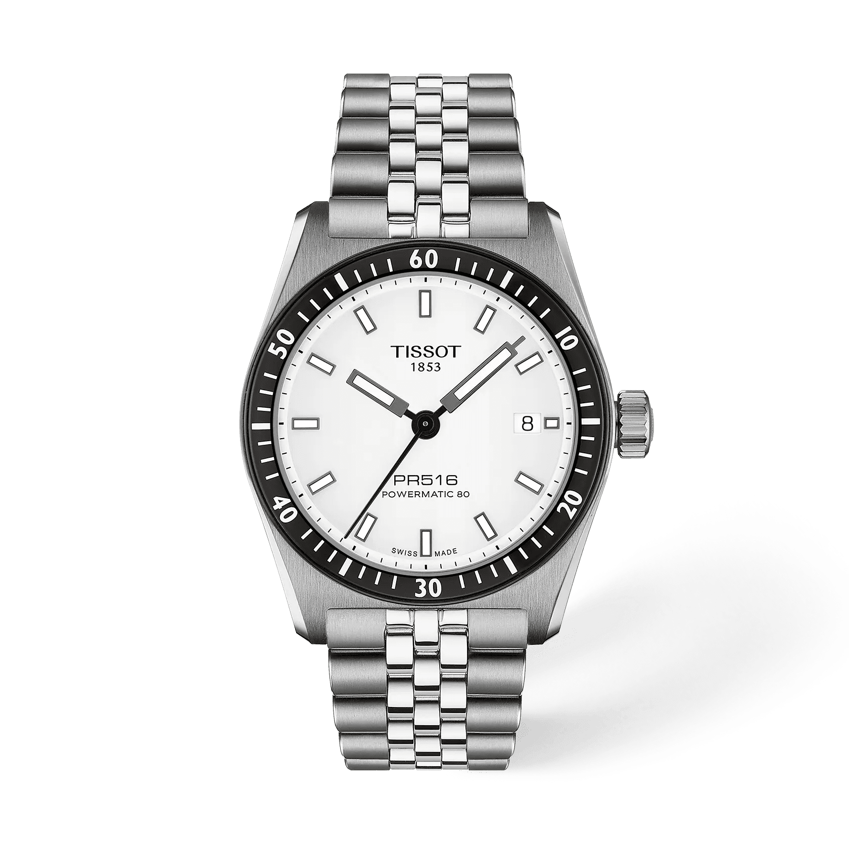 Tissot PR516 38mm — cadran blanc