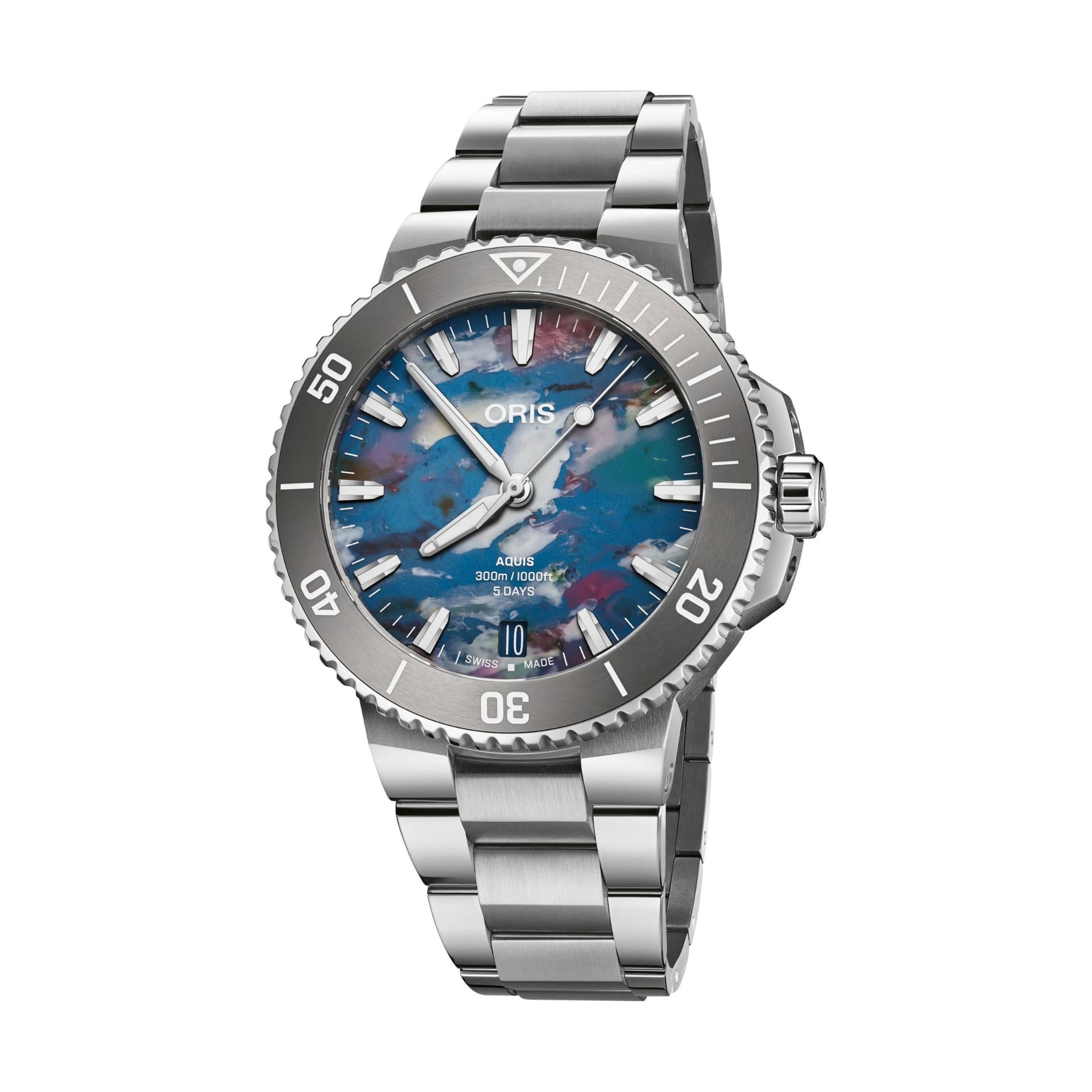 Oris Montre Oris Plongée Aquis Date Upcycle Calibre 400 automatique cadran multi bracelet acier 43,5 mm
