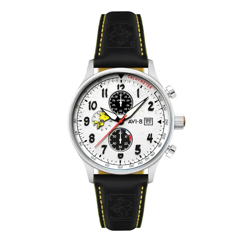 Avi-8 Montre Hawker Hurricane Classic Chronograph Peanuts Snoopy Flying Ace Limited Edition Woodstock White AV-4135-01
