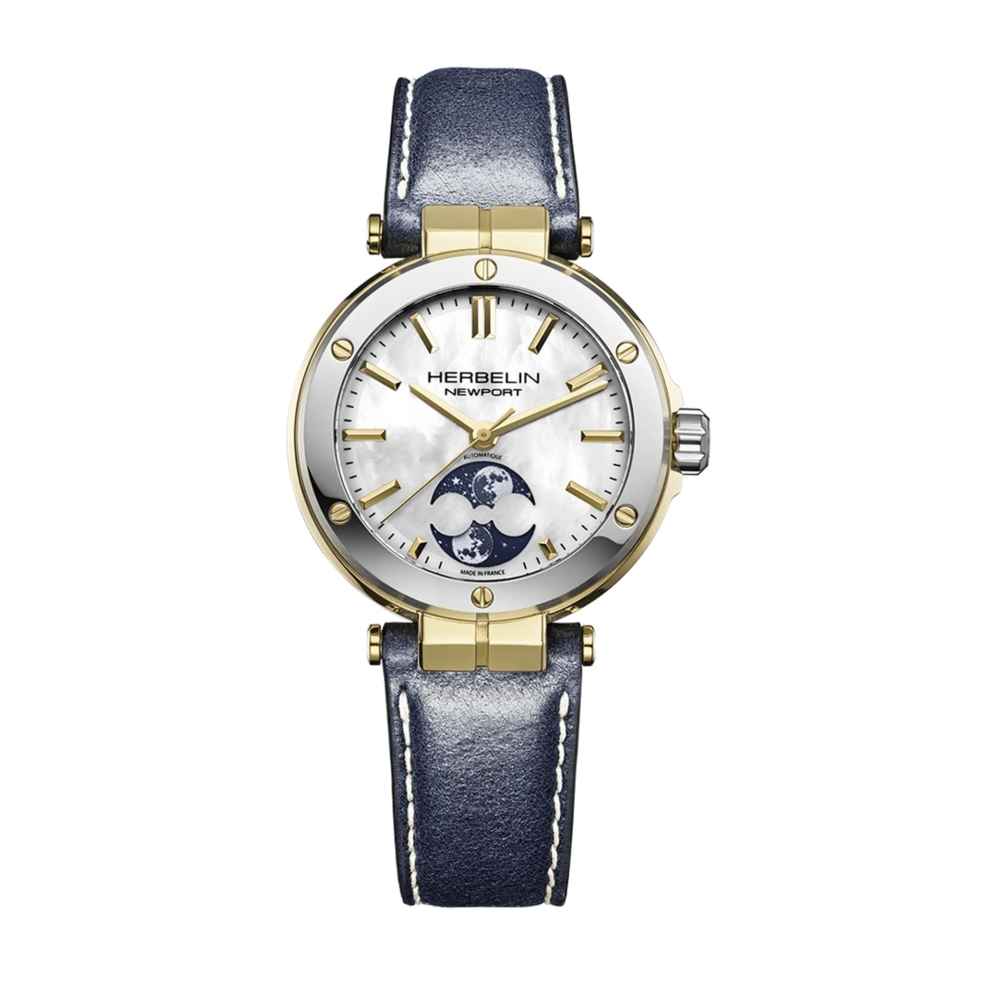 Michel Herbelin Montre Herbelin Newport Auto Phase de Lune Femme Automatique Phase de Lune - 2879T1N19BL