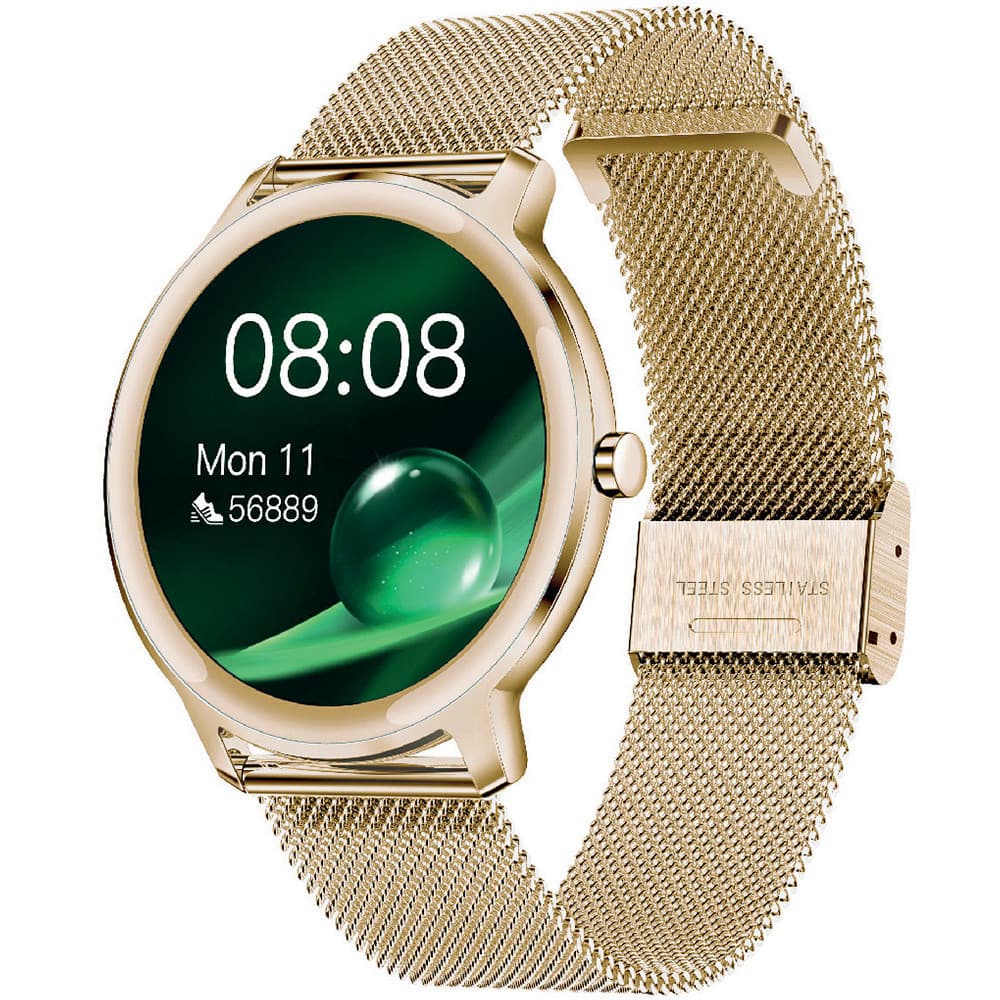 Smarty Montre Connectée Smarty Collection Élégance en Acier et PVD Doré