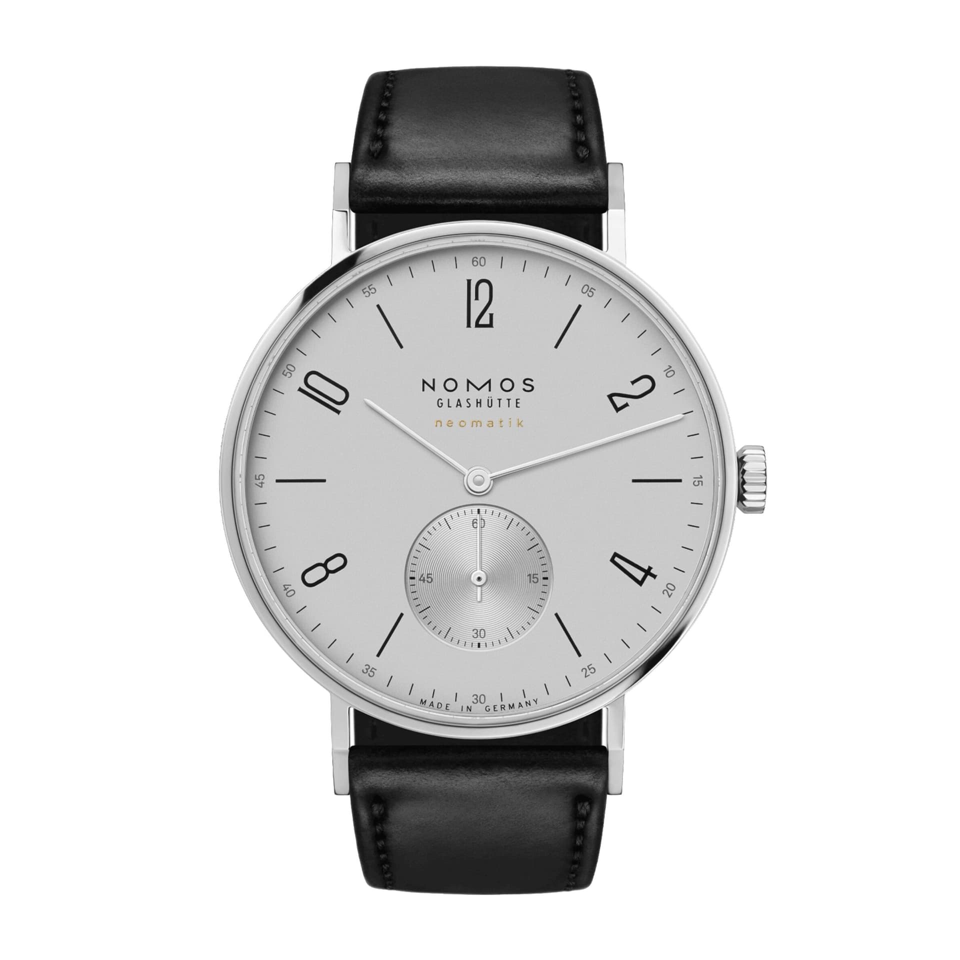 Nomos Montre Nomos Tangente Neomatik Gris Platine automatique cadran galvanisé bracelet cuir noir 39 mm