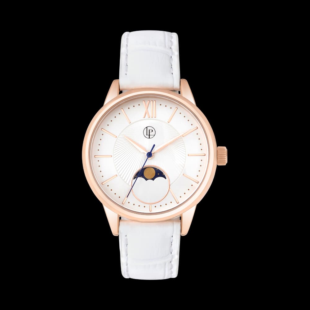 Louis Pion Montre quartz Femme Augustine Argenté, Blanc