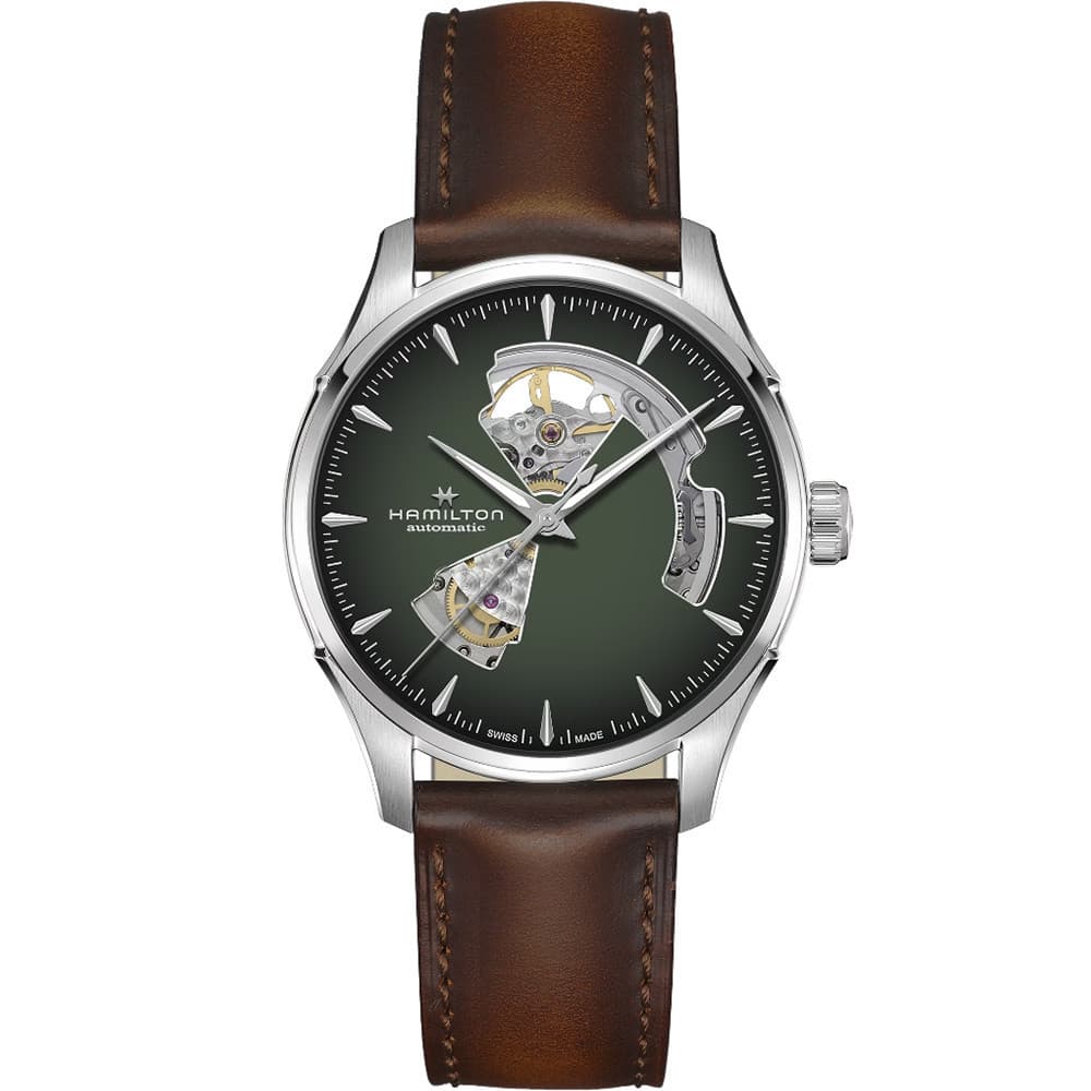Hamilton Montre Automatique Hamilton Collection Jazzmaster en Cuir Marron