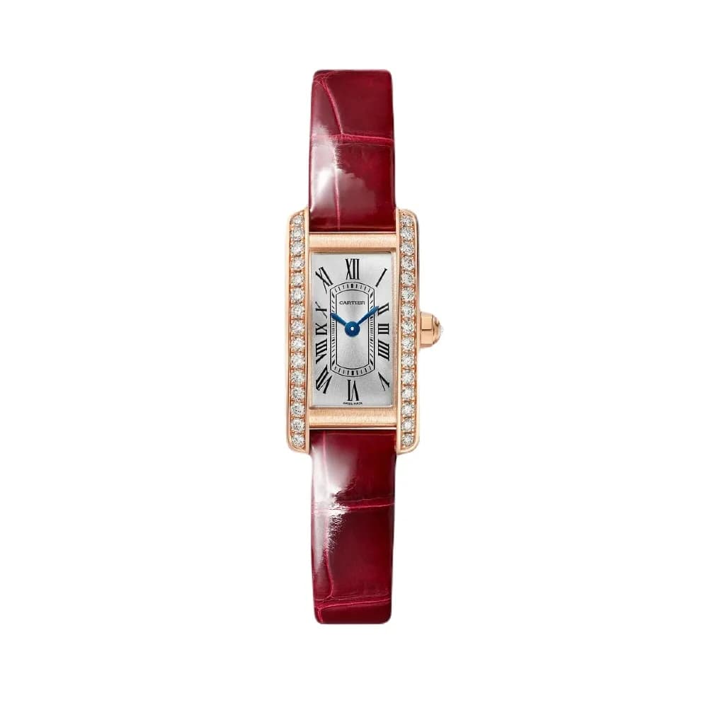 Cartier Tank Américaine — bracelet cuir rouge
