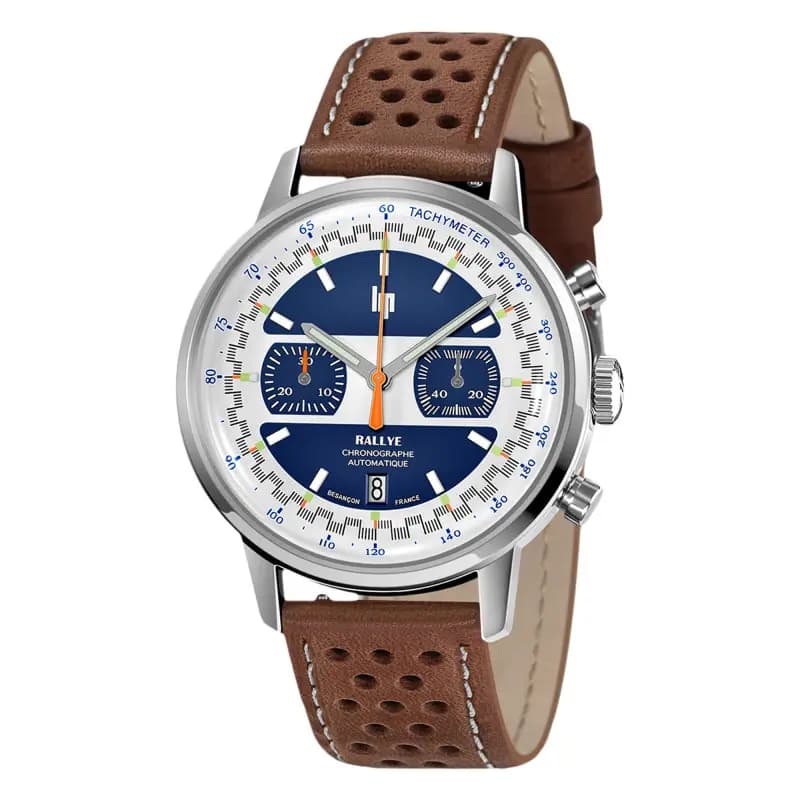 Lip Montre LIP Rallye 42mm Chrono Auto Bracelet Cuir