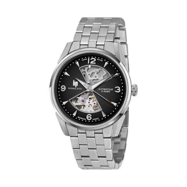 Lip Montre Lip Himalaya Sablier - Homme - cadran Noir- 40 mm - Acier inoxydable - 671717