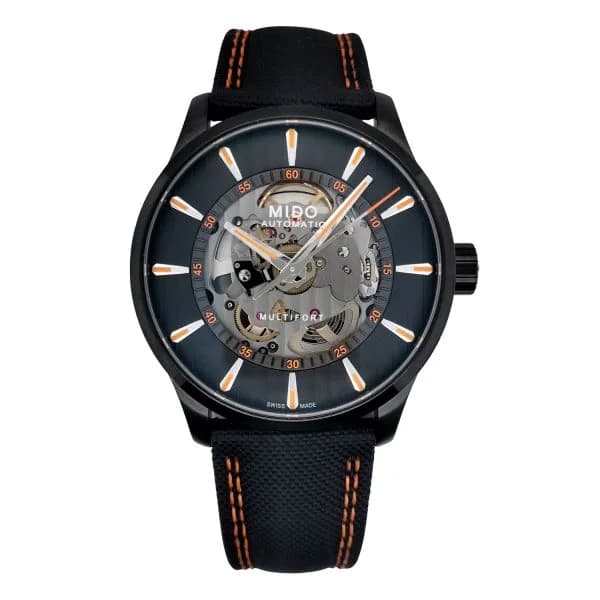 Daniel Gérard Montre Occasion Mido Multifort Skeleton Vertigo Cadran Squelette Bracelet Nato 42MM