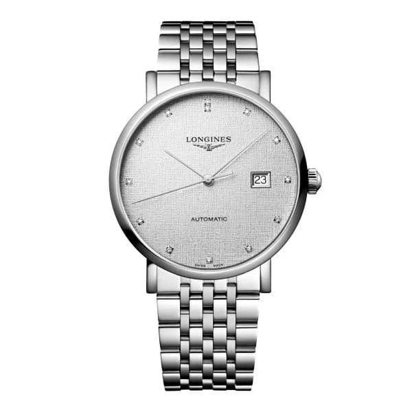 Longines Montre Longines elegant collection 39 mm Automatique Cadran Striped Silver Bracelet Acier