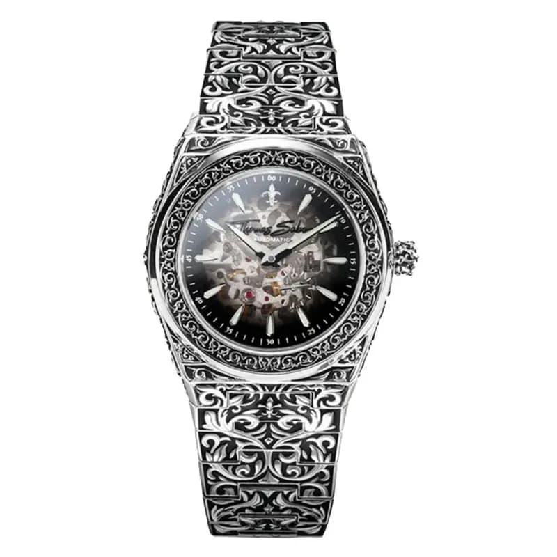 Thomas Sabo Montre Rebel at Heart Revive Automatique 42 mm Acier inoxydable Argent WA0447-201-203