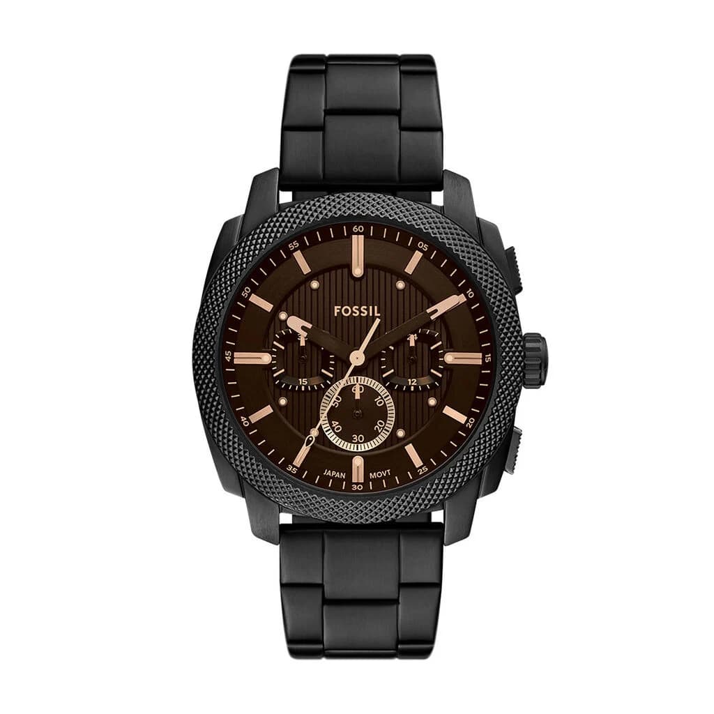 Fossil Machine — chronographe noir